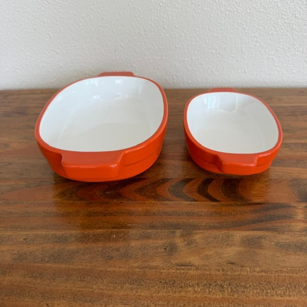 KitchenAid Orange .7qt and .3qt Chip-Resistant Ceramic Casserole Dishes - Picture 7 of 8